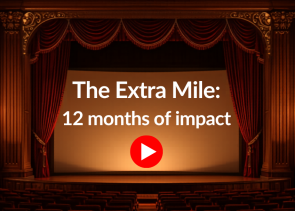 A cinema screen with a click to watch the RNOH Charity 2026 film