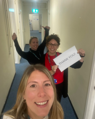 Team thank you selfie